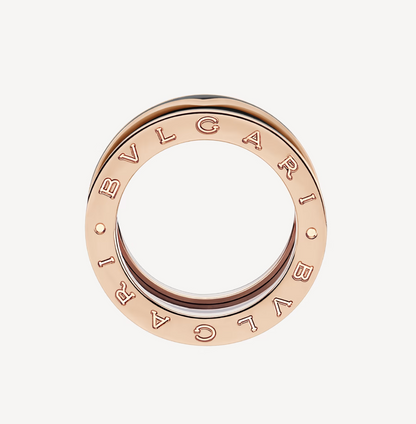 [Glow Jewelry]ZERO 1 TWO-BAND WITH MATTE BLACK CERAMIC PINK GOLD RING