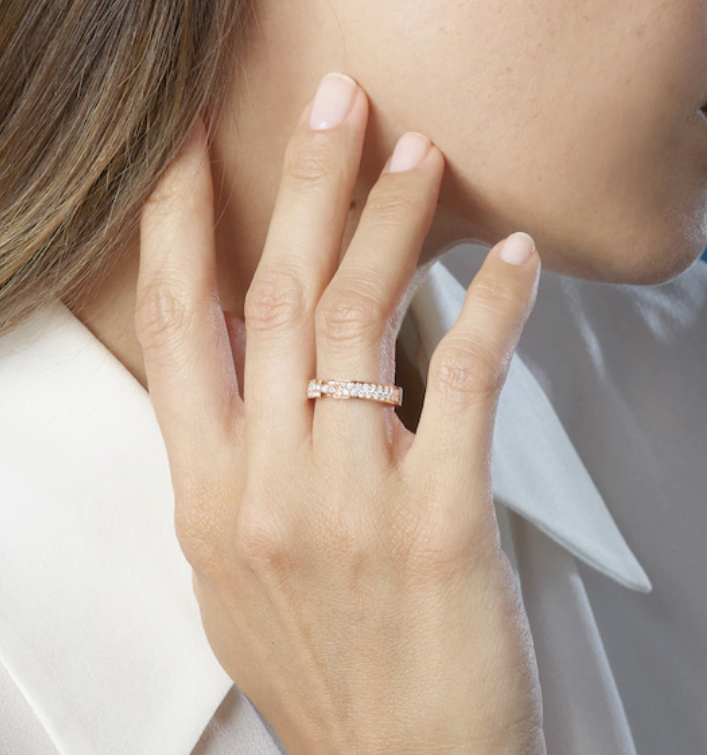 [Glow Jewelry]ALLIANCE LIENS VIDENCE PAVED DIAMOND 4MM RING