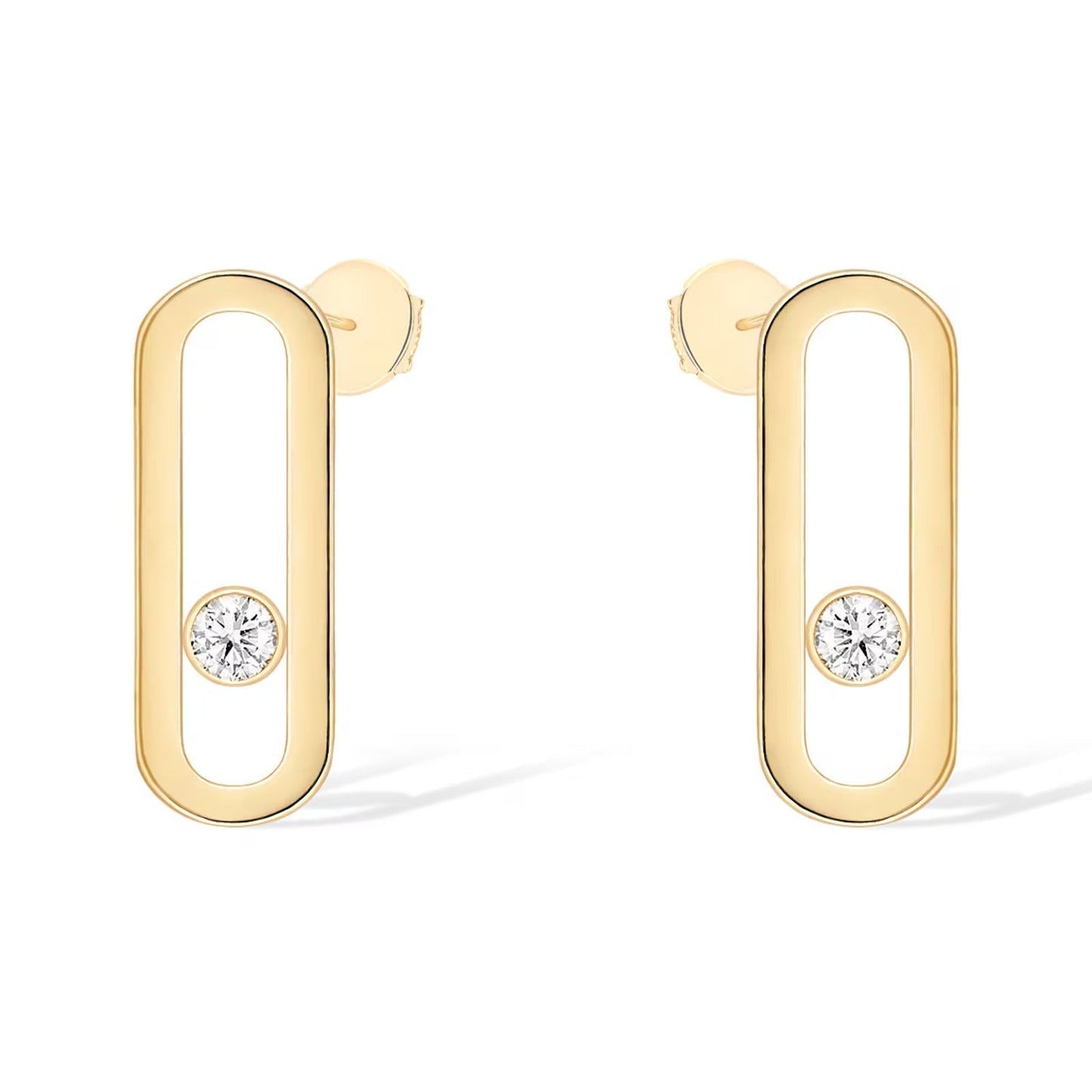 [Glow Jewelry]MOVE UNO SMALL 1 DIAMOND EARRINGS