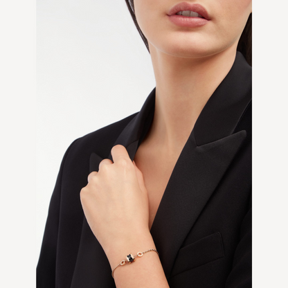 [Glow Jewelry]ZERO 1 SOFT PINK GOLD AND BLACK CERAMIC BRACELET