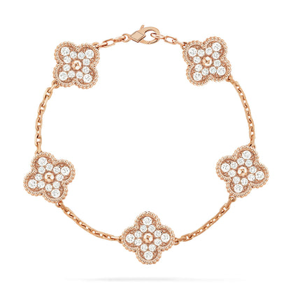 [Glow Jewelry] New  CLOVER 5 MOTIF FULL DIAMOND BRACELET COLLECTION