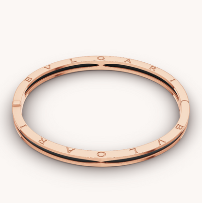 [Glow Jewelry]ZERO 1 PINK GOLD WITH BLACK CERAMIC BRACELET