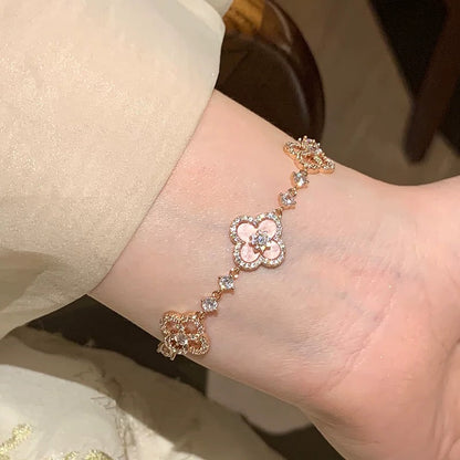 ¡®Glow Jewelry¡¯CLOVER 5 MOTIF PINK BLUE RED WHITE BRACELET