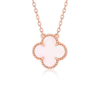 ¡®Glow Jewelry¡¯CLOVER 15MM PINK MOTHER-OF-PEARL SINGLE FLOWER NECKLACE