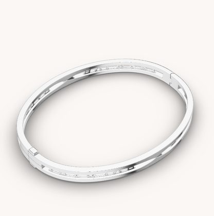 [Glow Jewelry]ZERO 1 SPIRAL LOGO SILVER BRACELET