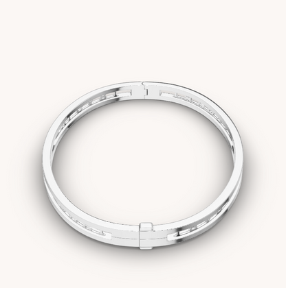 [Glow Jewelry]ZERO 1 SPIRAL LOGO SILVER BRACELET