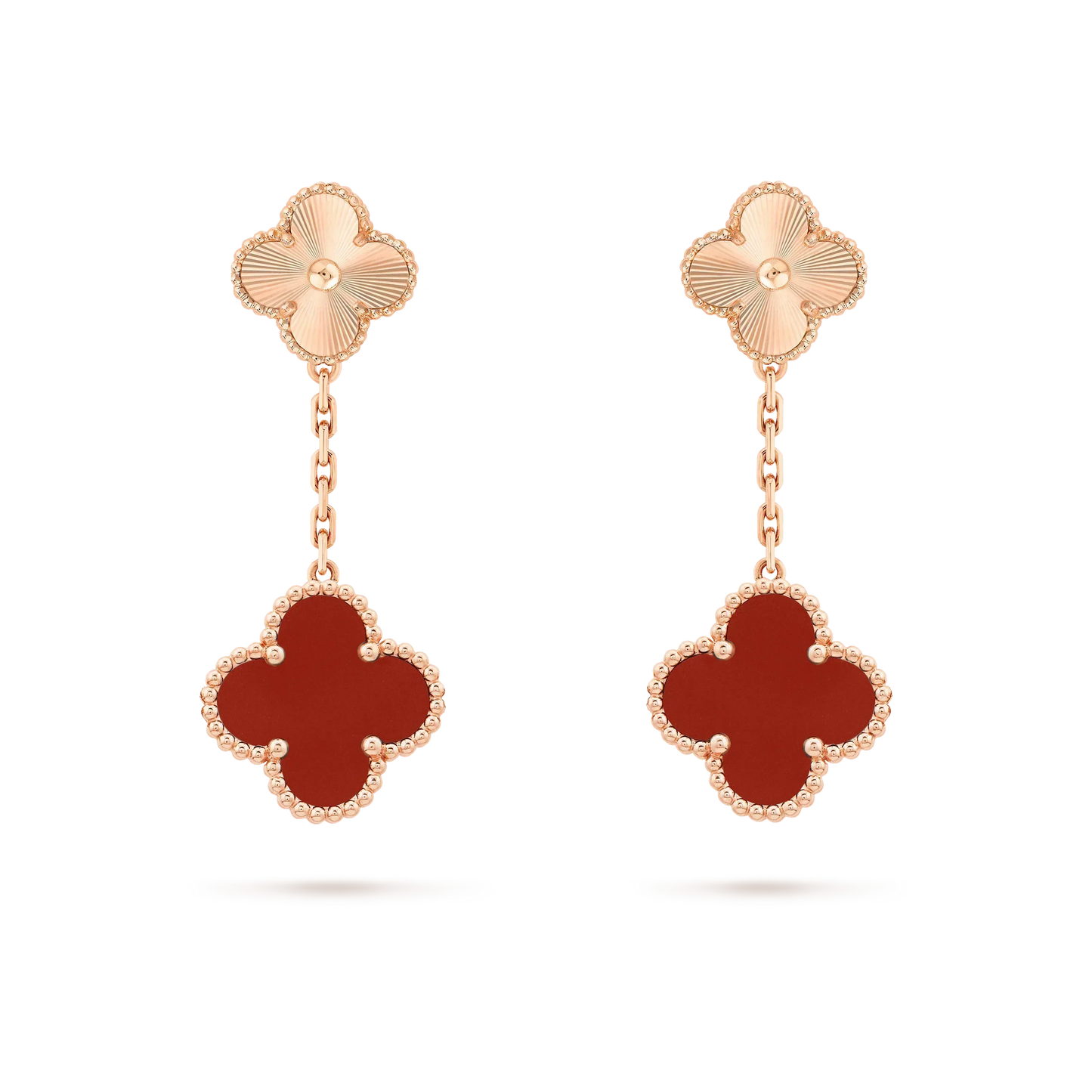 ¡®Glow Jewelry¡¯CLOVER 2 MOTIF  LASER CARNELIAN EARRINGS