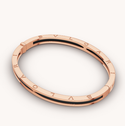 [Glow Jewelry]ZERO 1 PINK GOLD WITH BLACK CERAMIC BRACELET