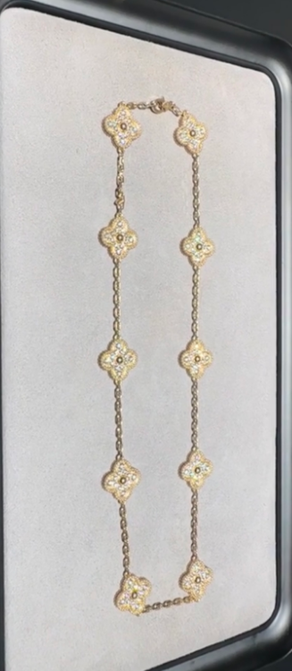 [Glow Jewelry Jewelry]CLOVER 10 MOTIFS  Gold Diamond  NECKLACE