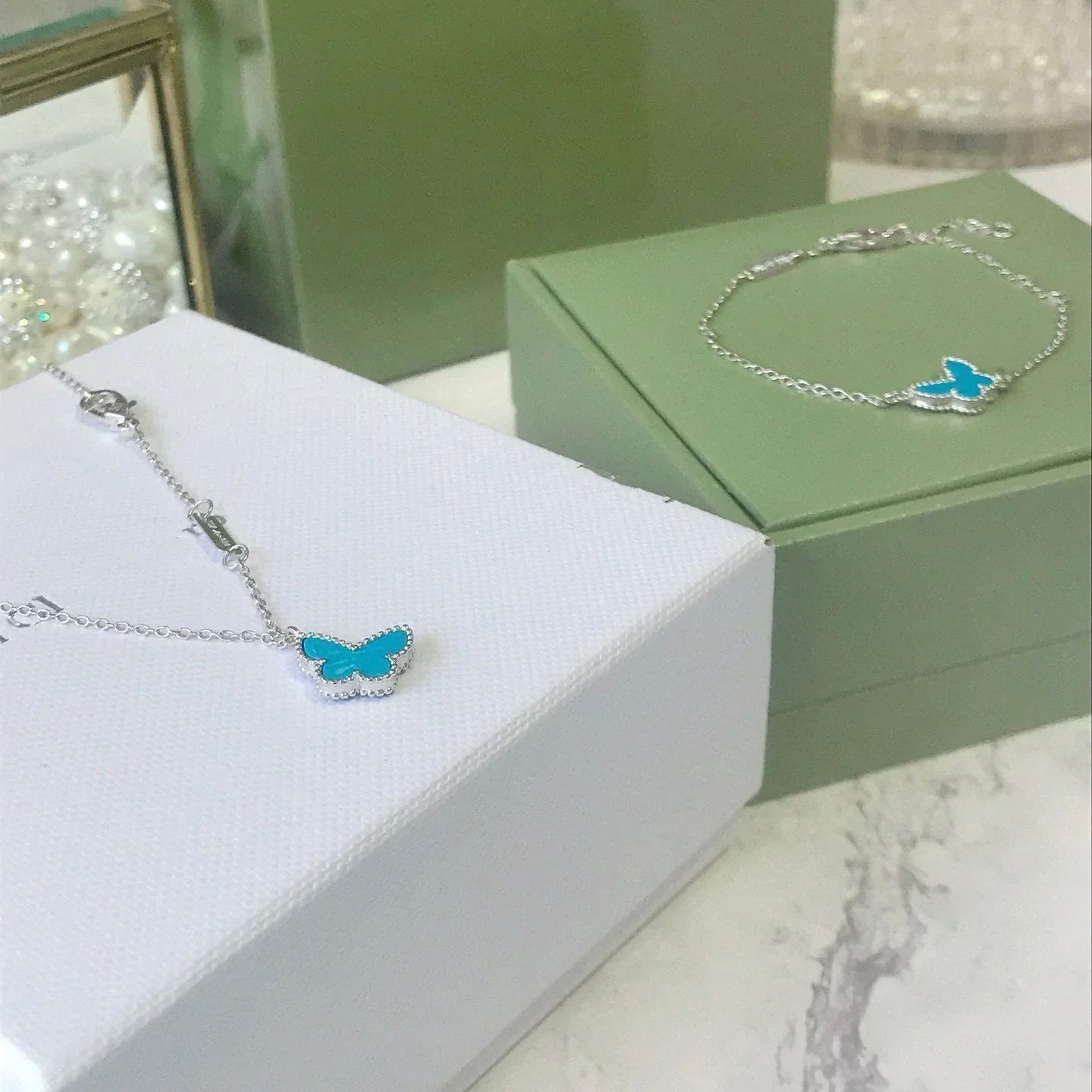 ¡®Glow Jewelry¡¯BUTTERFLY TURQUOISE BUTTERFLY BRACELET SILVER