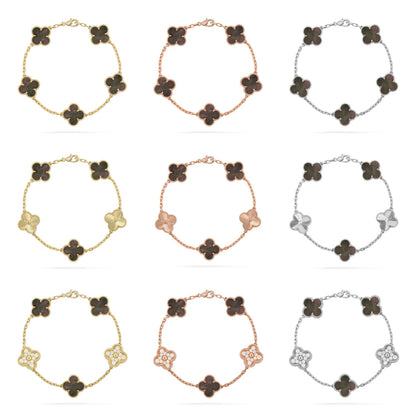 [Glow Jewelry]New CLOVER 5 MOTIF GRAY MOP BRACELET COLLECTION