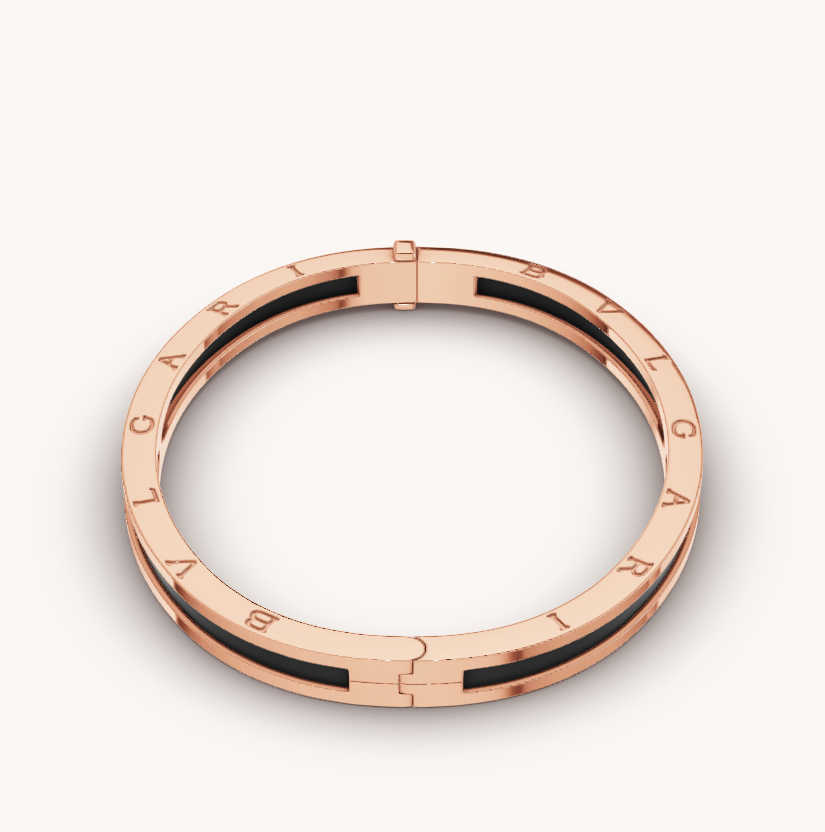 [Glow Jewelry]ZERO 1 PINK GOLD WITH BLACK CERAMIC BRACELET