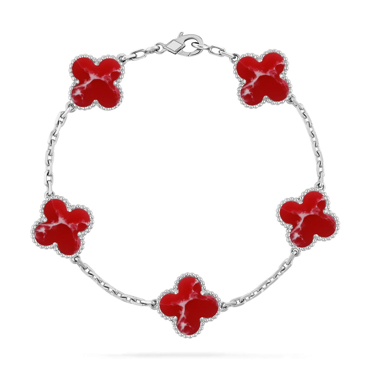 [Glow Jewelry]New CLOVER 5 MOTIF RED PATTERN BRACELET COLLECTION