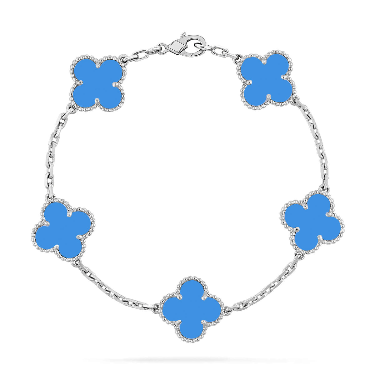 [Glow Jewelry]New CLOVER 5 MOTIF BLUE AGATE BRACELET COLLECTION