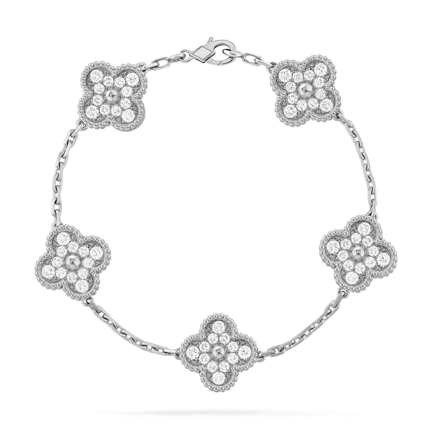 [Glow Jewelry] New  CLOVER 5 MOTIF FULL DIAMOND BRACELET COLLECTION