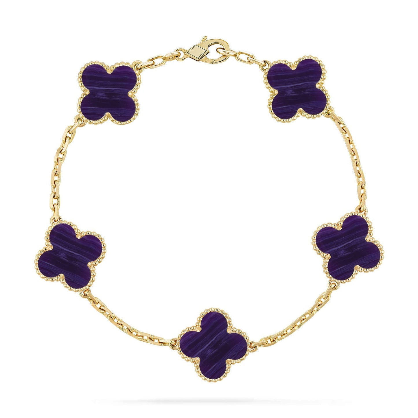 [Glow Jewelry]New CLOVER 5 MOTIF PURPLE STRIPES BRACELET COLLECTION