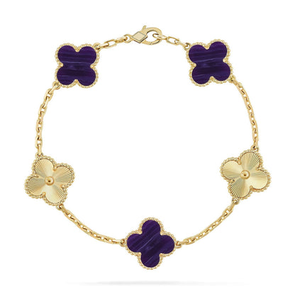 [Glow Jewelry]CLOVER 5 MOTIF PURPLE STRIPES BRACELET COLLECTION