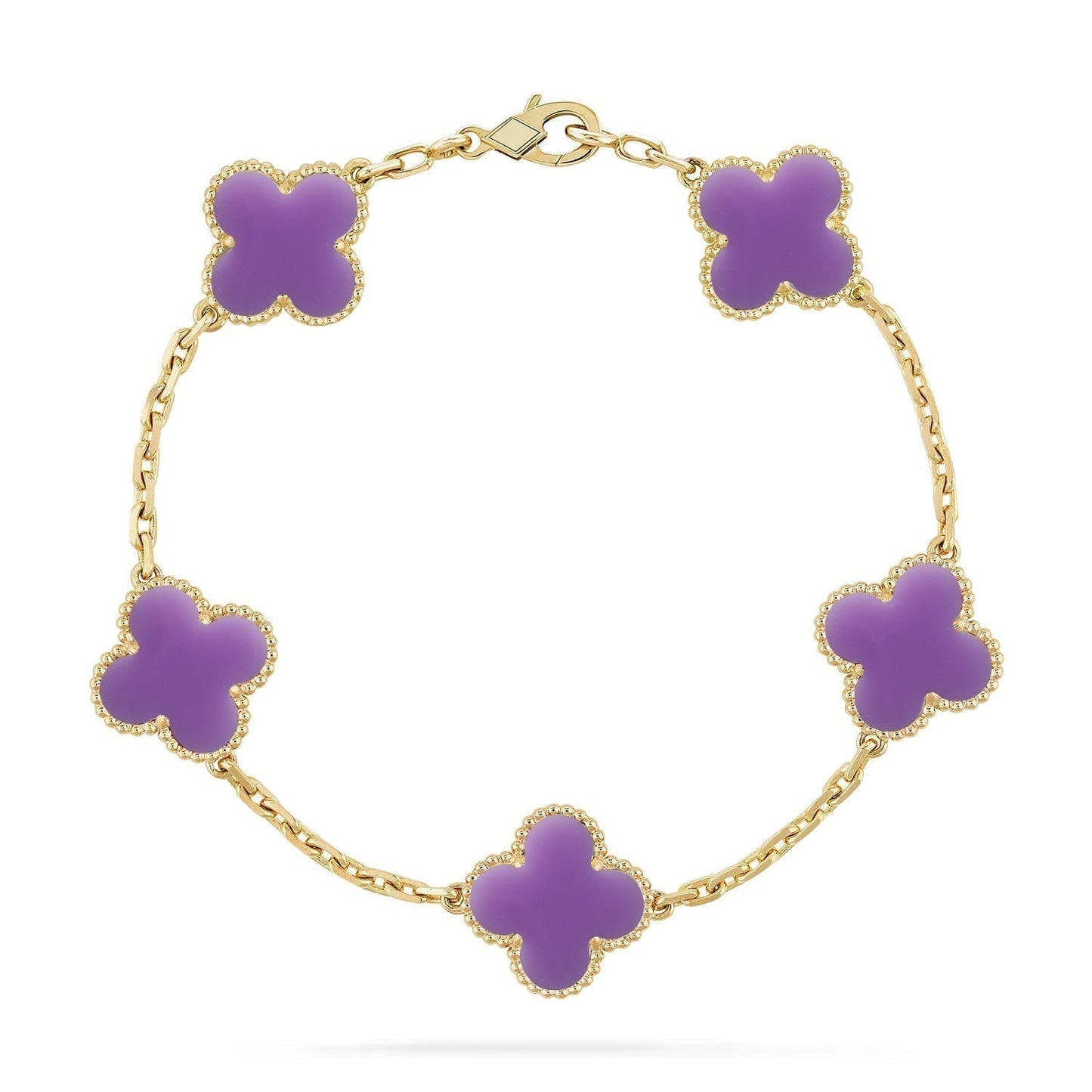 [Glow Jewelry]CLOVER 5 MOTIF LIGHT PURPLE BRACELET COLLECTION