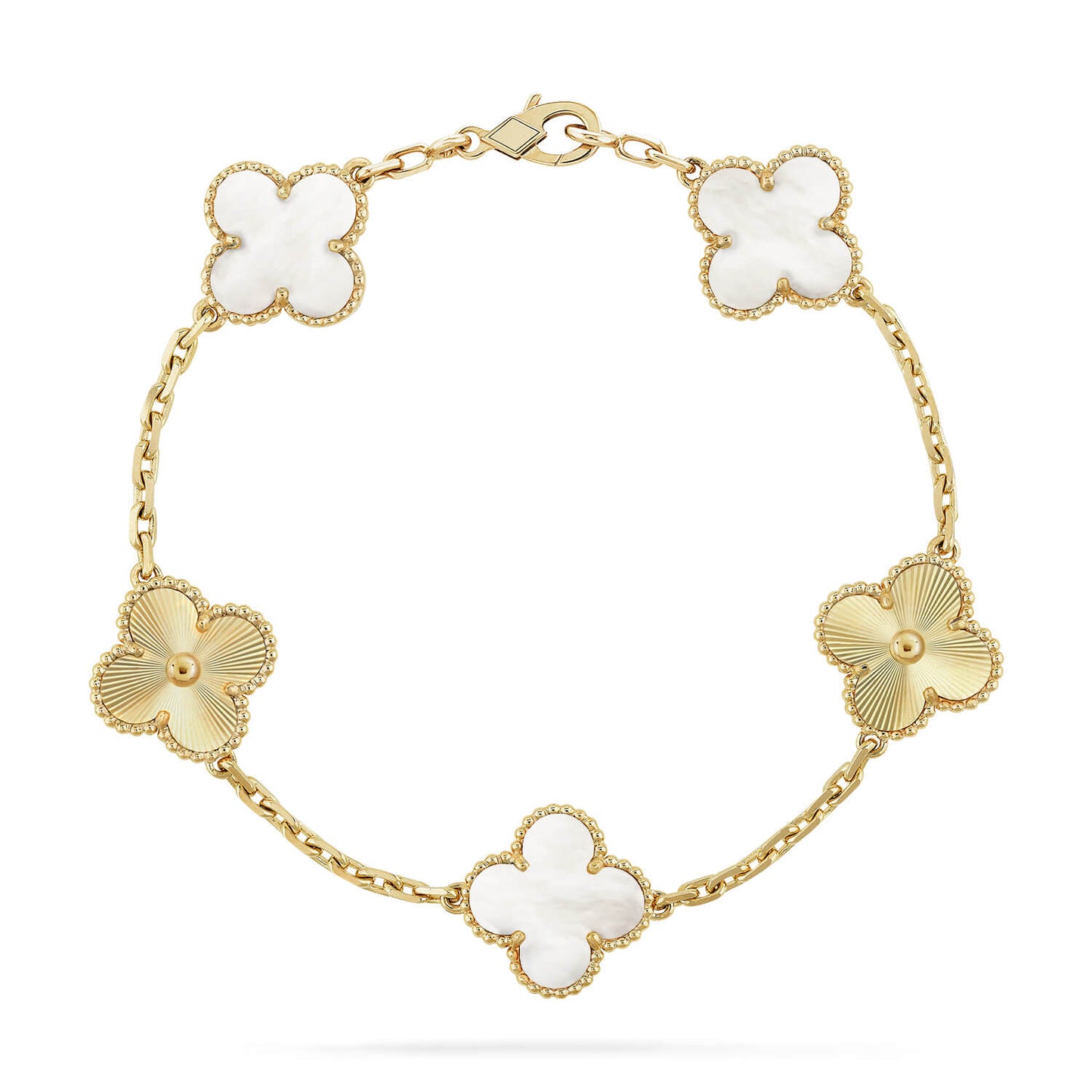 [Glow Jewelry]New CLOVER WHITE PEARL MOP 5 MOTIF BRACELET COLLECTION