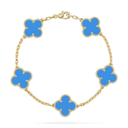 [Glow Jewelry] CLOVER 5 MOTIF BLUE AGATE BRACELET COLLECTION