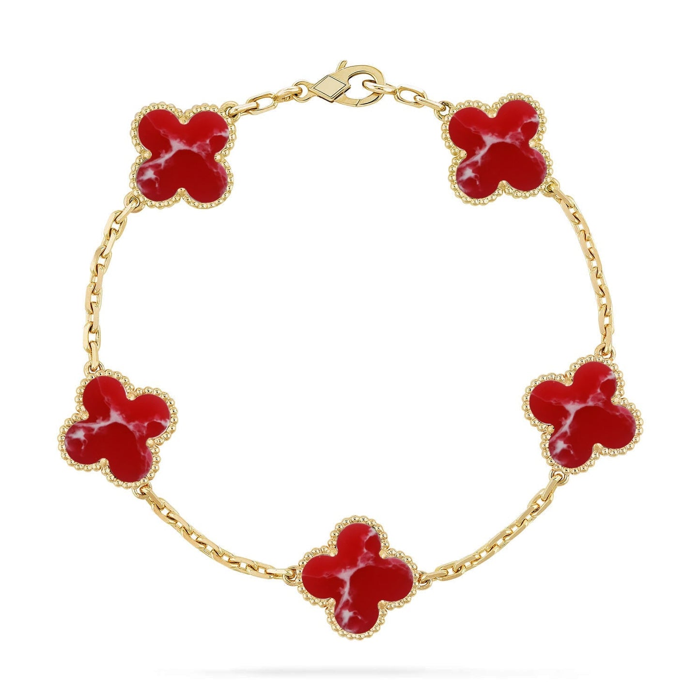 [Glow Jewelry]New CLOVER 5 MOTIF RED PATTERN BRACELET COLLECTION