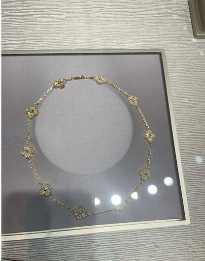[Glow Jewelry Jewelry]CLOVER 10 MOTIFS  Gold Diamond  NECKLACE