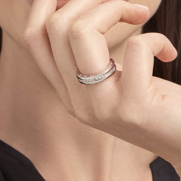 [Glow Jewelry]ZERO 1 ONE-BAND PAVED DIAMONDS ON THE SPIRAL RING
