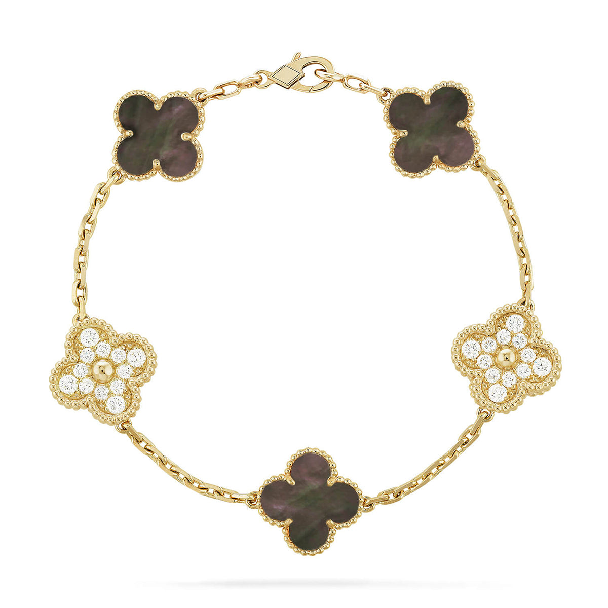 [Glow Jewelry]New CLOVER 5 MOTIF GRAY MOP BRACELET COLLECTION