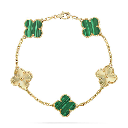 [Glow Jewelry]New  CLOVER 5 MOTIF MALACHITE BRACELET COLLECTION