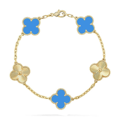 [Glow Jewelry] CLOVER 5 MOTIF BLUE AGATE BRACELET COLLECTION