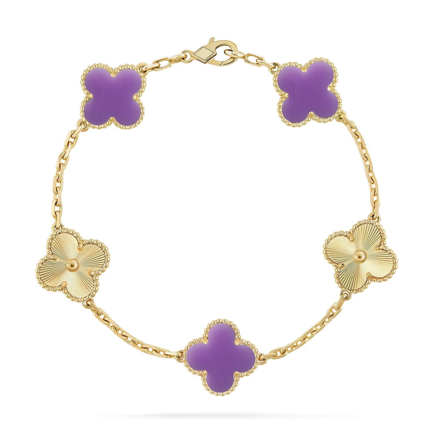 [Glow Jewelry]New CLOVER 5 MOTIF LIGHT PURPLE BRACELET COLLECTION