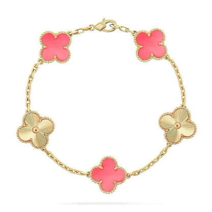 [Glow Jewelry] CLOVER 5 MOTIFS  PINK MOP BRACELET COLLECTION