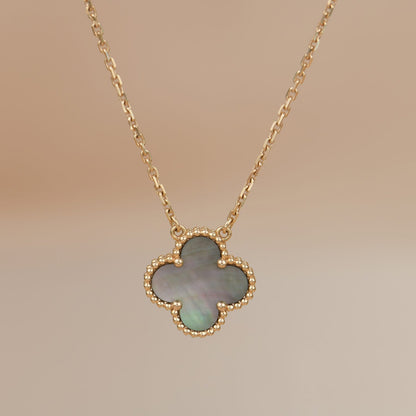 ¡®Glow Jewelry¡¯CLOVER 15MM  GRAY MOTHER OF PEARL NECKLACE