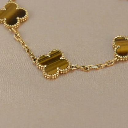 [Glow Jewelry] CLOVER 5 MOTIFS TIGER EYE BRACELET COLLECTION