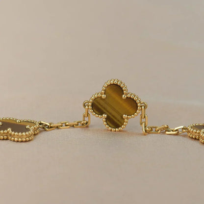 [Glow Jewelry] CLOVER 5 MOTIFS TIGER EYE BRACELET COLLECTION
