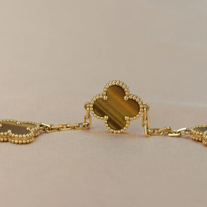 [Glow Jewelry]New  CLOVER 5 MOTIFS TIGER EYE BRACELET COLLECTION