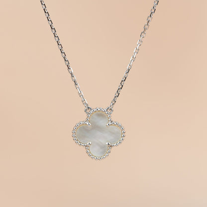 ¡®Glow Jewelry¡¯CLOVER  15MM WHITE MOTHER-OF-PEARL SILVER