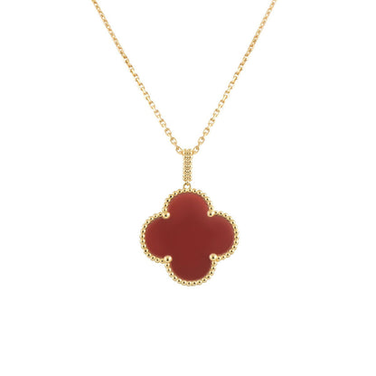 ¡®Glow Jewelry¡¯CLOVER 25MM NECKLACE GOLD CARNELIAN