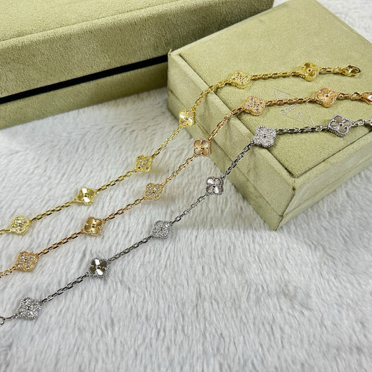 [¡®Glow Jewelry¡¯]CLOVER 6 MOTIF DIAMOND LASER BRACELET