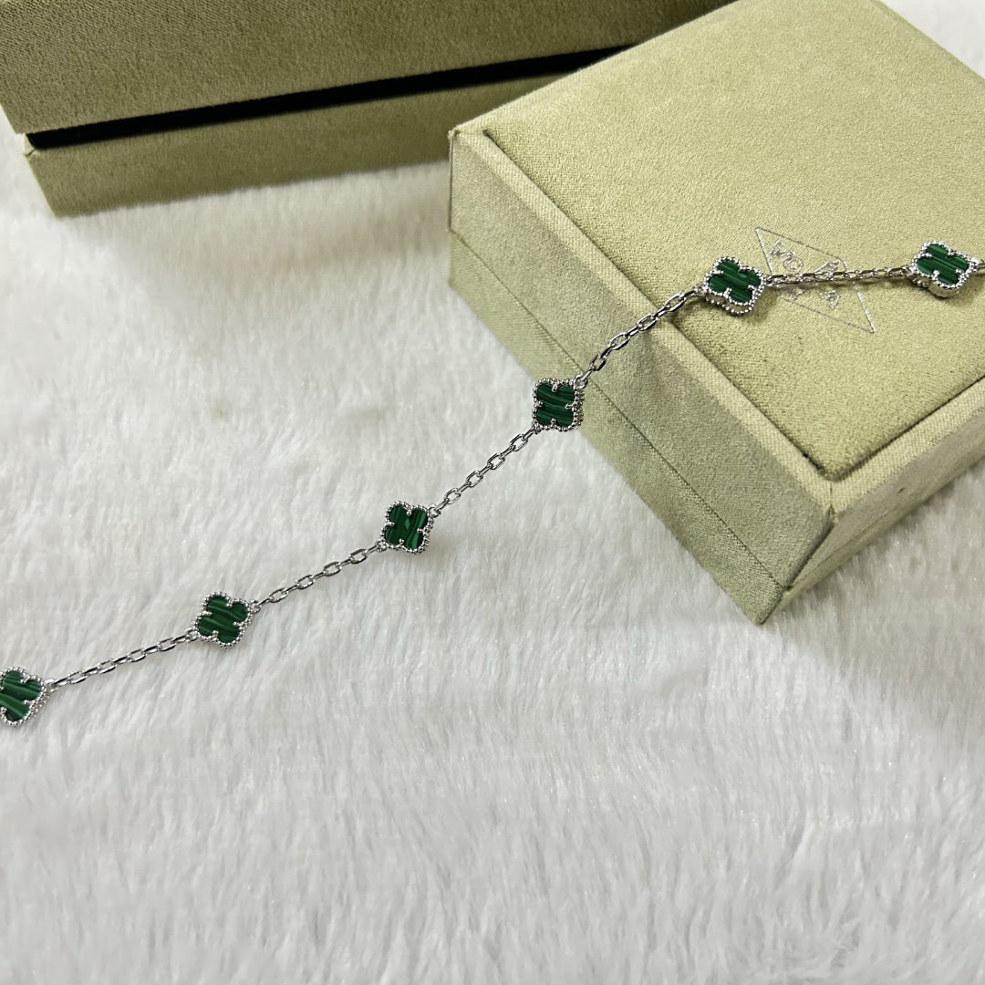 [¡®Glow Jewelry¡¯]CLOVER 6 MOTIF MALACHITE BRACELET