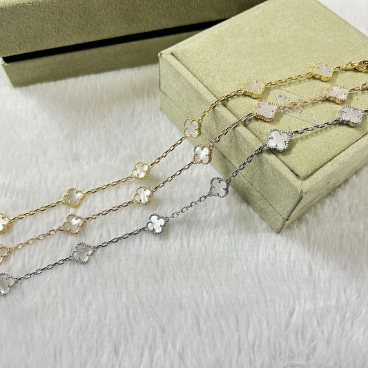 [¡®Glow Jewelry¡¯]CLOVER 6 MOTIF WHITE MOP BRACELET