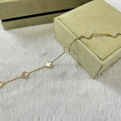[Glow Jewelry]CLOVER 6 MOTIF WHITE MOP BRACELET