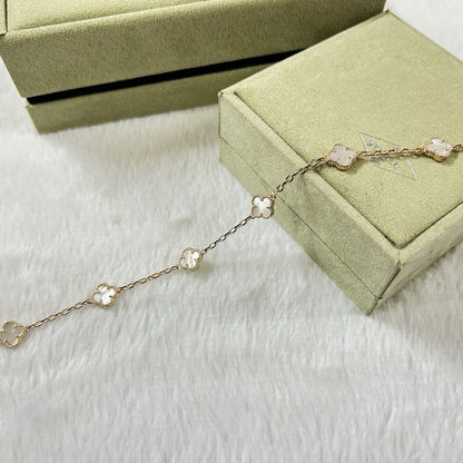 [¡®Glow Jewelry¡¯]CLOVER 6 MOTIF WHITE MOP BRACELET