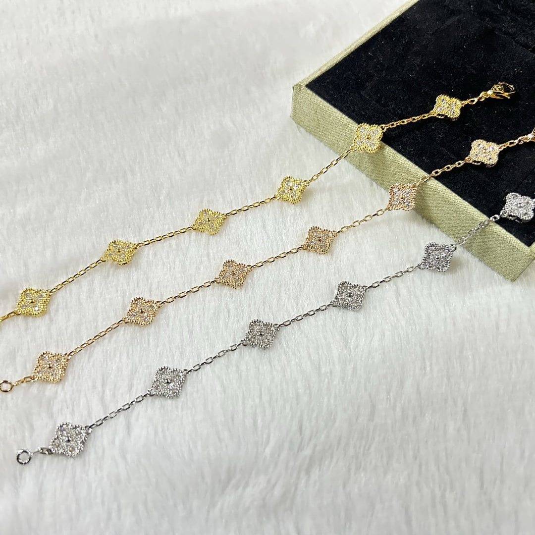 [Glow Jewelry]New CLOVER 6 MOTIF DIAMOND BRACELET
