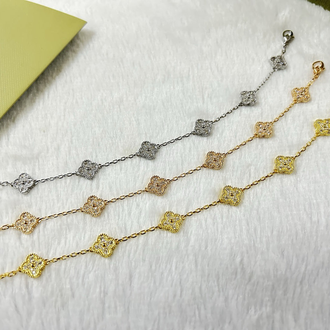 [Glow Jewelry]New CLOVER 6 MOTIF DIAMOND BRACELET