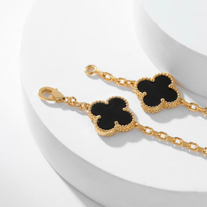 ¡®Glow Jewelry¡¯CLOVER 10 MOTIFS ONYX NECKLACE