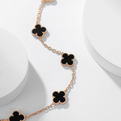 ¡®Glow Jewelry¡¯CLOVER 10 MOTIFS ONYX NECKLACE
