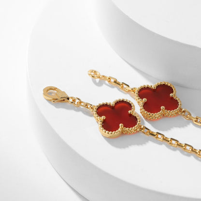 ¡®Glow Jewelry¡¯CLOVER 10 MOTIFS CARNELIAN NECKLACE