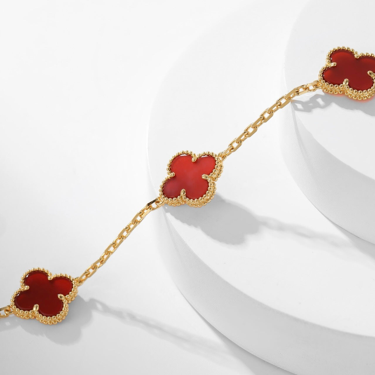 ¡®Glow Jewelry¡¯CLOVER 10 MOTIFS CARNELIAN NECKLACE