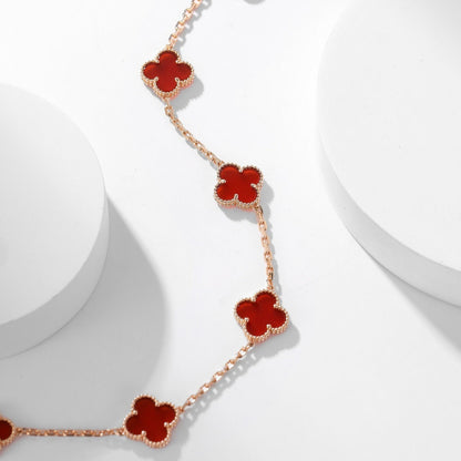 ¡®Glow Jewelry¡¯CLOVER 10 MOTIFS CARNELIAN NECKLACE